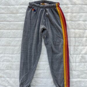 Aviator Nation Gray Joggers with Multicolor Stripe